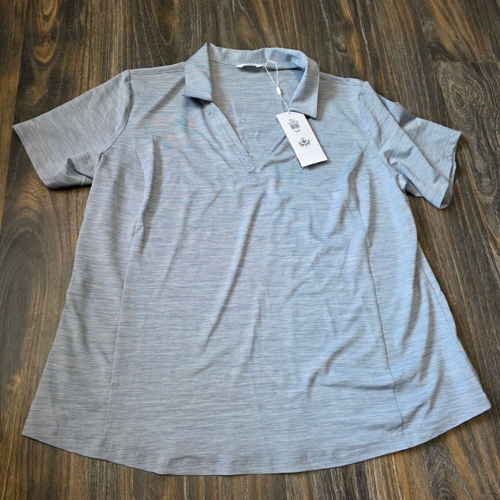 Lady Hagen Womens Space Dye SS Polo Shirt Charcoal Grey XXL WGH11280 NEW